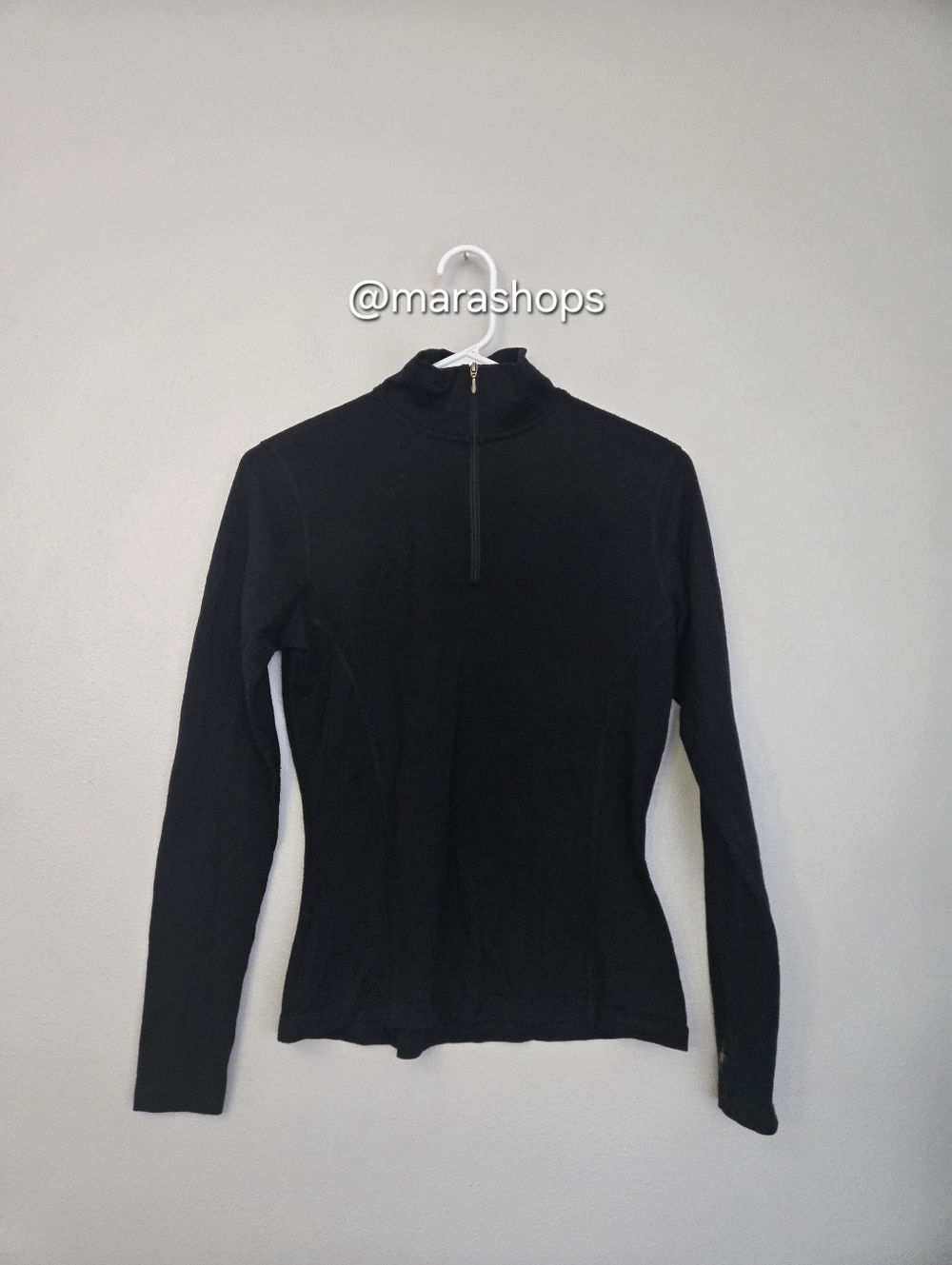 Smartwool Black 1/4 Zip Baselayer Wool